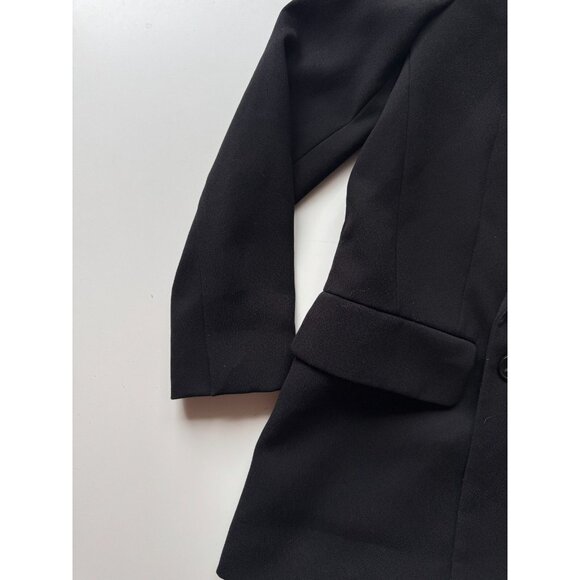ZARA Black Crepe Double Breasted Oversized Cocoon Blazer Suit Jacket, Size M - Picture 7 of 13